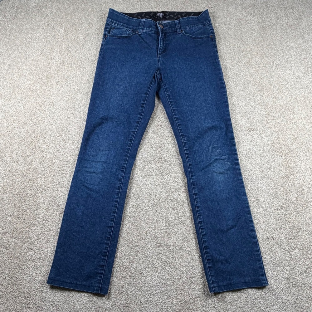 Jones New York Lexie Straight Leg Jeans Dark Wash Womens 4 Blue JNY Denim
